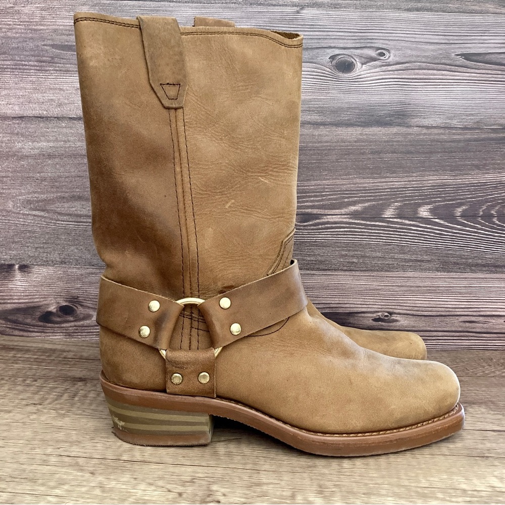 Dingo Harness Boots Tan Womens 8 Apache Distressed Moto